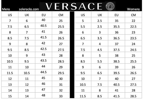 versace men's shoe size chart|versace swim size guide.